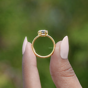 Old Mine Lozenge Cut Moissanite Engagement Ring