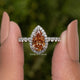 Moissanite Old Mine Pear Cut Halo Set Engagement Ring