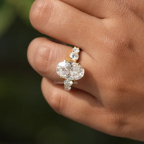 [This oval and round cut ring set in four prong setting]-[Golden Bird Jewels]