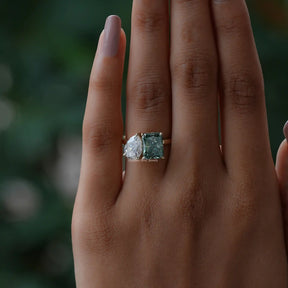 Pear And Radiant Cut Moissanite Toi Et Moi Ring