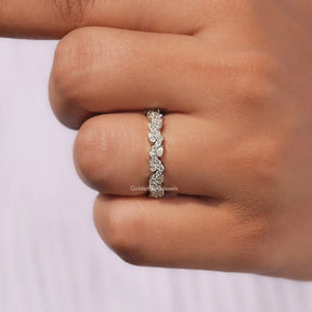 [Colorless Round And Pear Cut Eternity Band]-[Golden Bird Jewels]