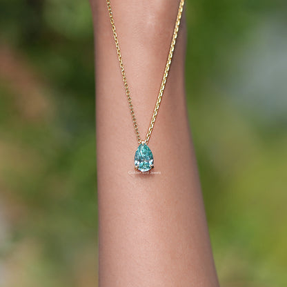 Moissanite Pear Cut Fancy Bridal Pendant