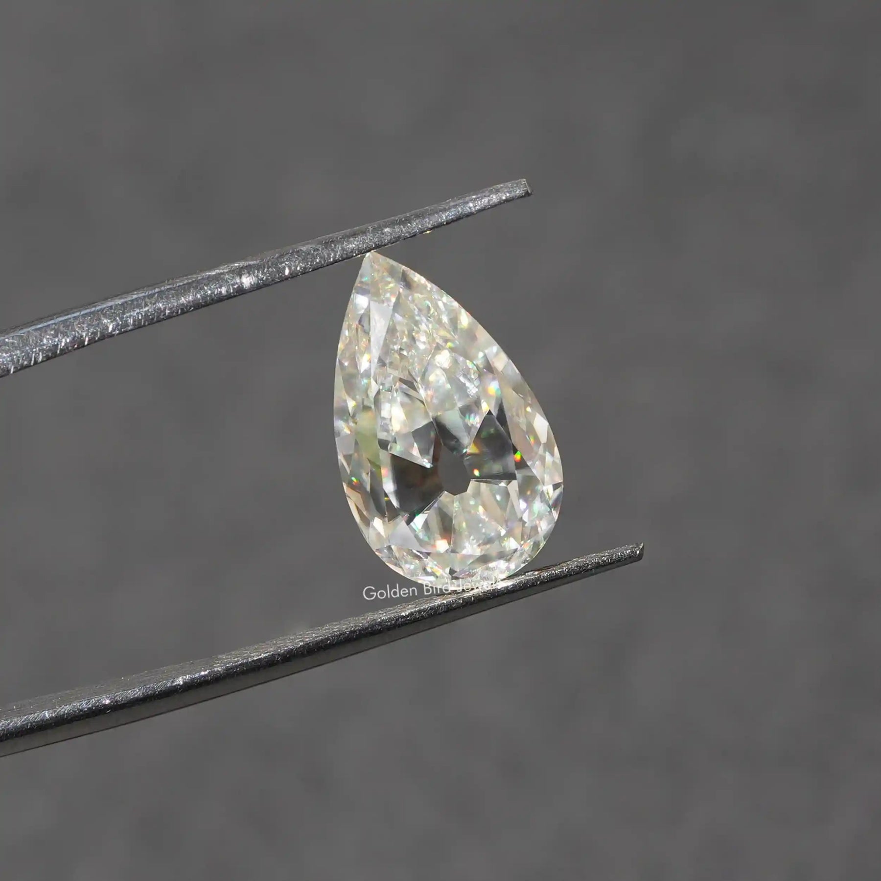 [Moissanite Old Mine Pear Cut Loose Stone]-[Golden Bird Jewels]