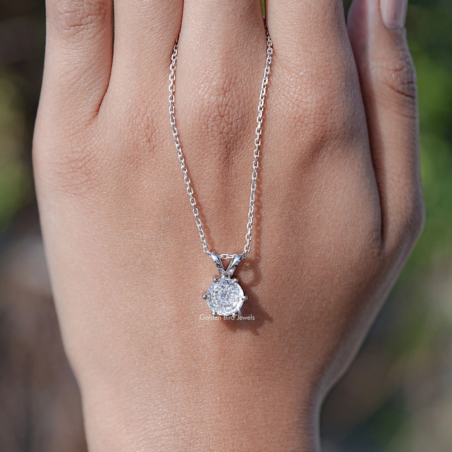 Moissanite Portuguese Cut Customized Pendant For Women
