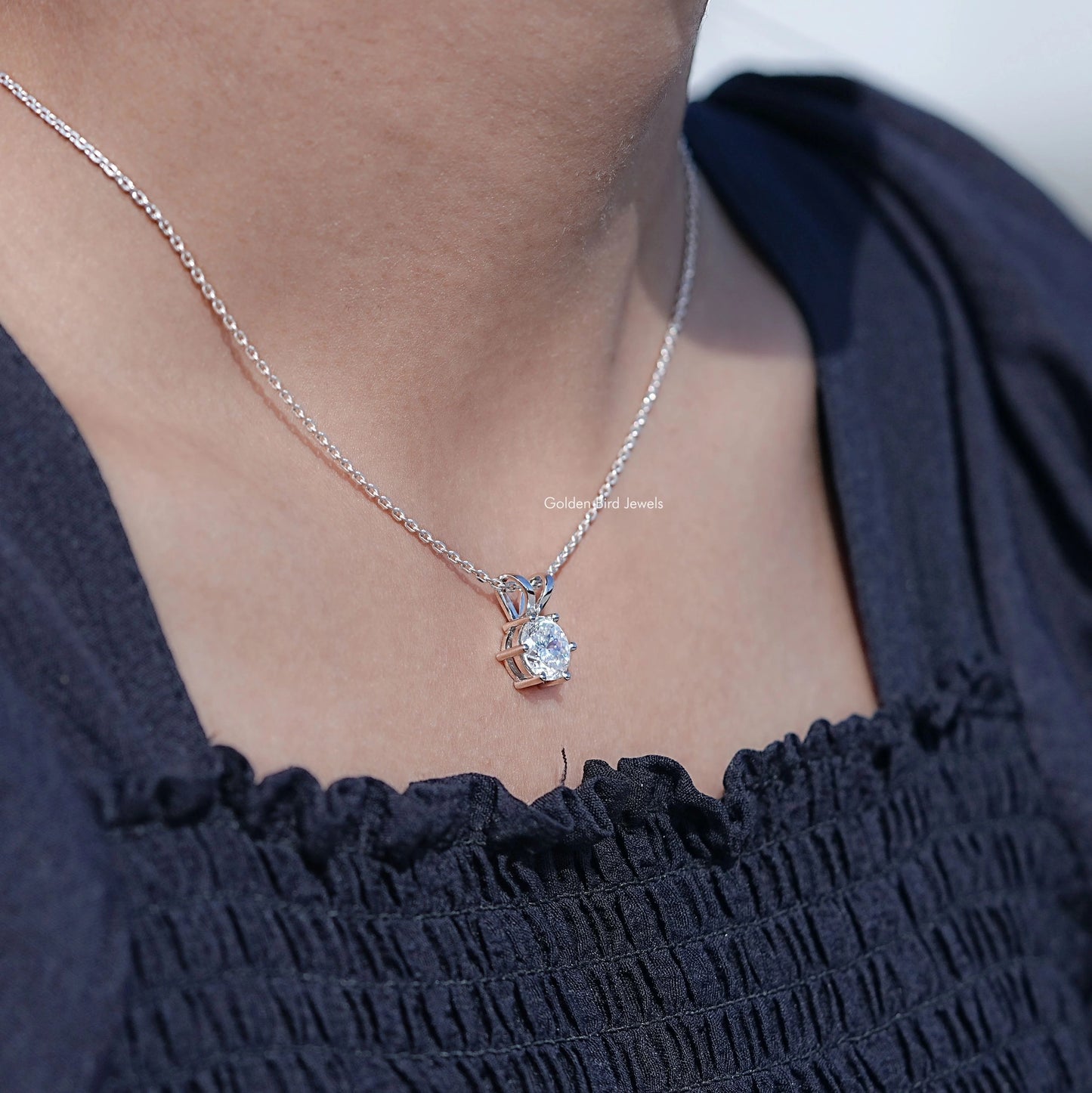 Moissanite Portuguese Cut Customized Pendant For Women