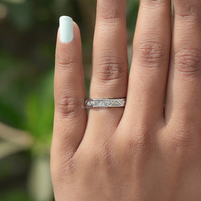 Round Moissanite Full Eternity Wedding Band