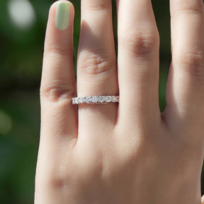 Round Cut Moissanite Half Eternity Band