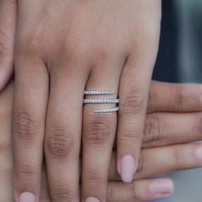 Moissanite Round Cut Spiral Eternity Band