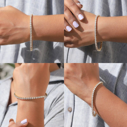 Wunderschönes Tennisarmband mit Moissanit im Rundschliff
