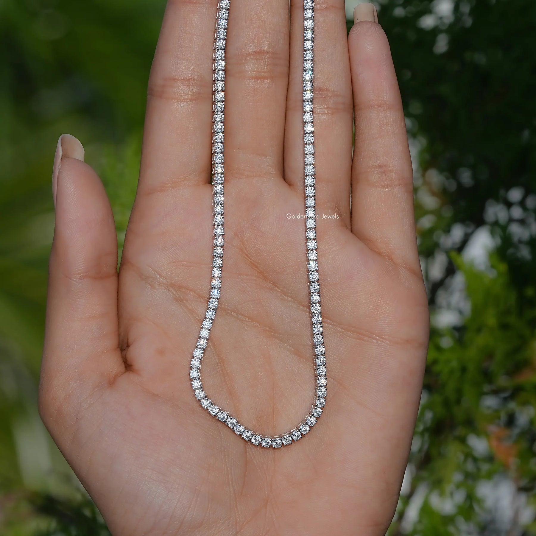 Round Moissanite Tennis Necklace