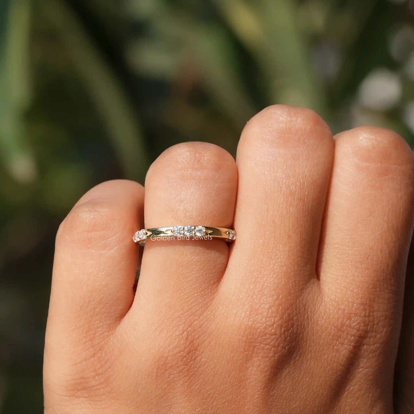 [Round Cut Lacie Wedding Band]-[Golden Bird Jewels]