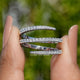 Moissanite Round Cut Spiral Eternity Band