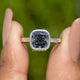 Bezel Set Square Cushion Moissanite Solitaire Ring