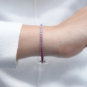 Multi Color Round Gemstone Tennis Bracelet