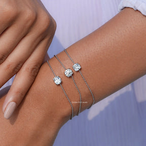 Multi Shape Diamond Delicate Chain Bracelet