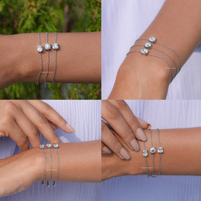 Multi Shape Diamond Delicate Chain Bracelet