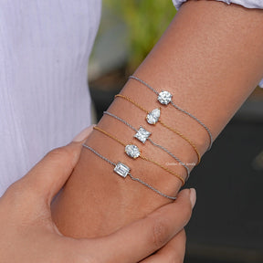 View of multi shaped diamond chain Bracelet