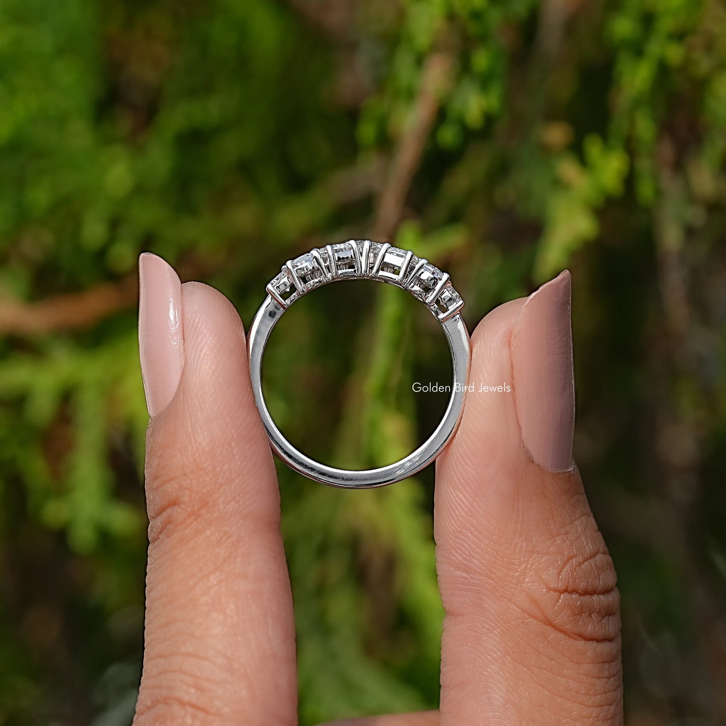 Back View Of Multi Shape Lab Diamond Engagement Ring
