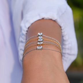 Multi Shape Diamond Solitaire Chain Bracelet