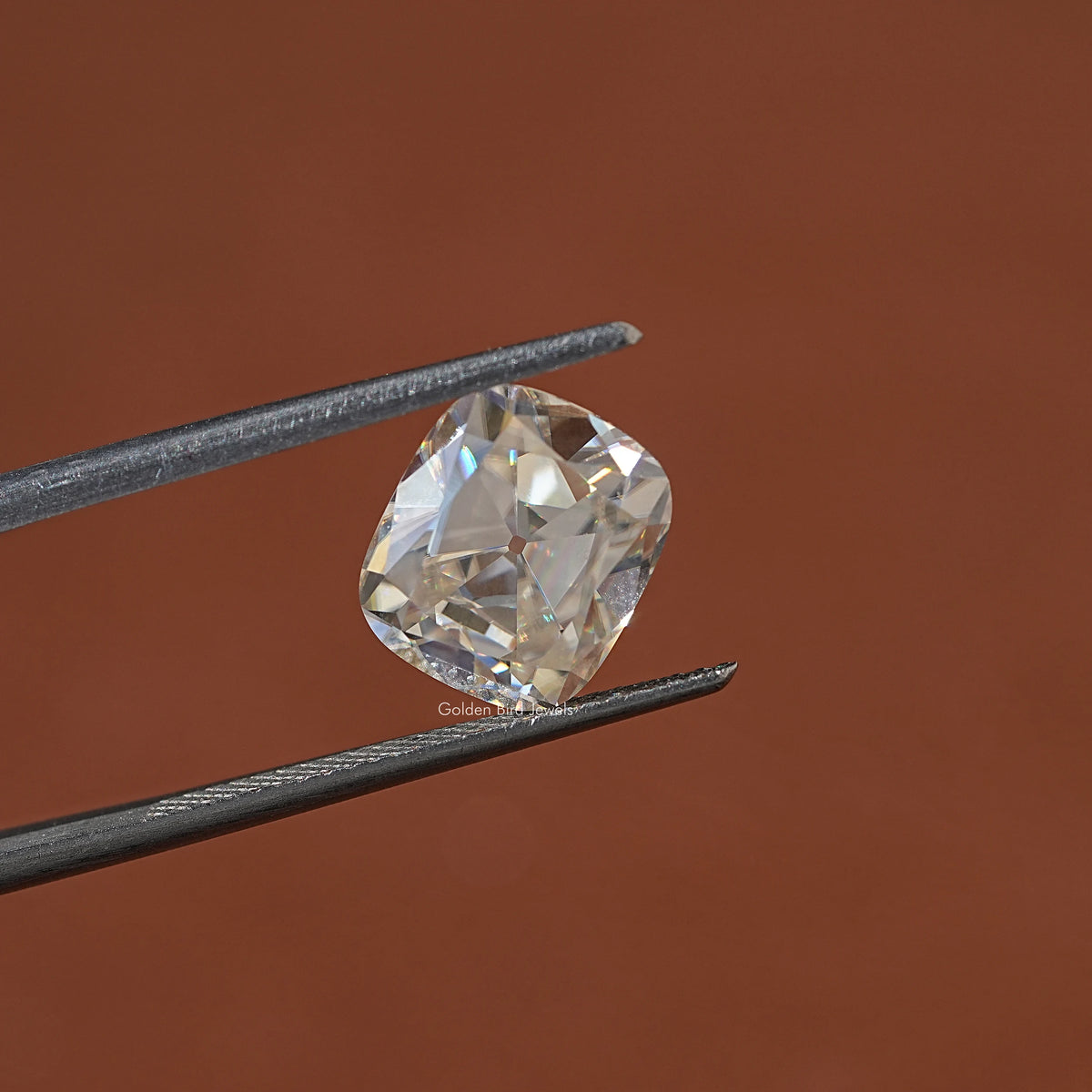 [Near Colorless Old Mine Cushion Cut Loose]-[Golden Bird Jewels]