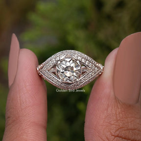 OEC Runder Art Deco Moissanit Ring für Sie