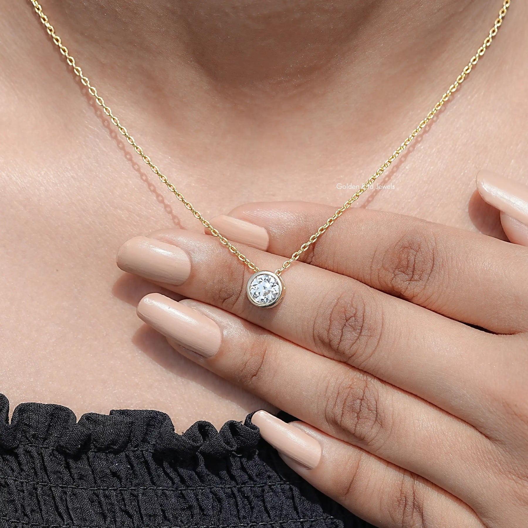 Old European Cut Round Lab Diamond Pendant