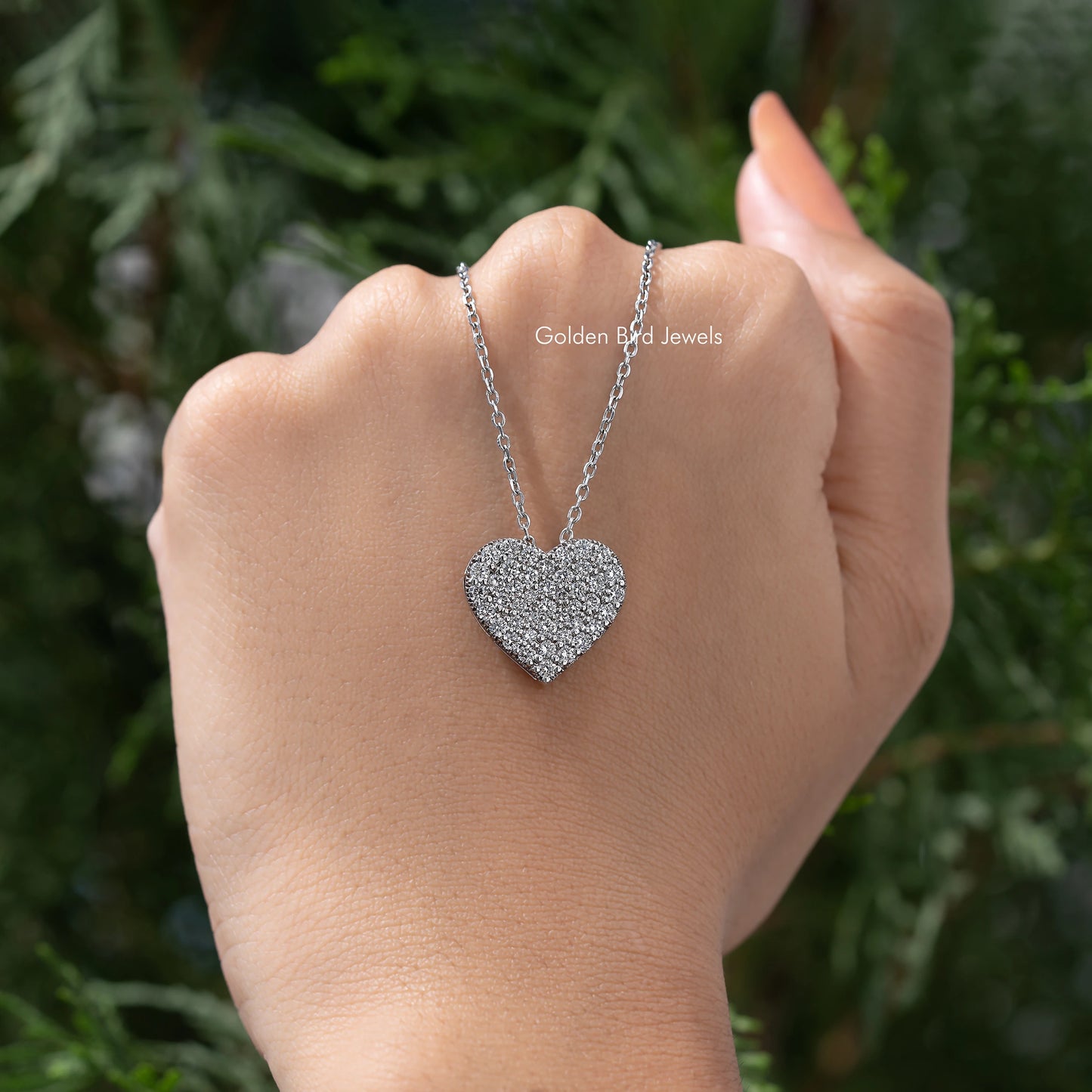 Heart Shape Cluster Diamond Pendant Necklace