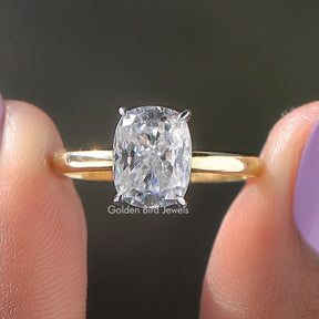 Elongierter Kissen-Schliff Labor-Diamant Solitär-Ring