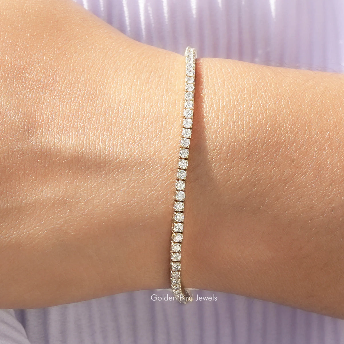Tennisarmband mit runden Diamanten aus Labordiamanten
