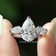 Three Stone Pear Shaped Diamond Engagement Ring