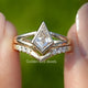 Kite Cut Lab Diamond Bridal Ring Set