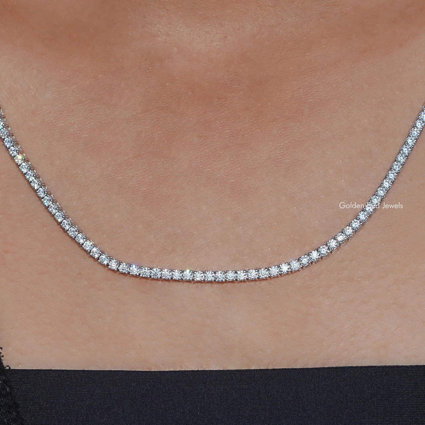 Round Moissanite Tennis Necklace
