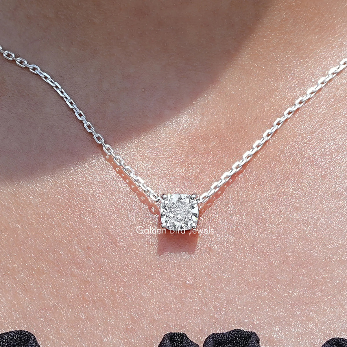Cushion Cut Diamond Solitaire Pendant
