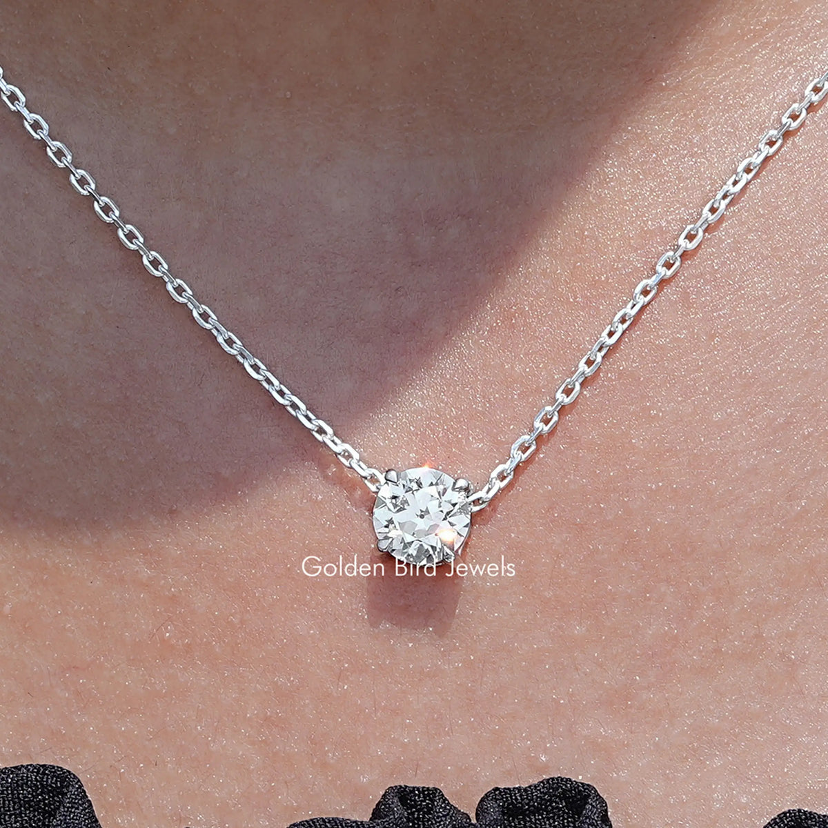 Lab Diamond Old European Round Cut Pendant