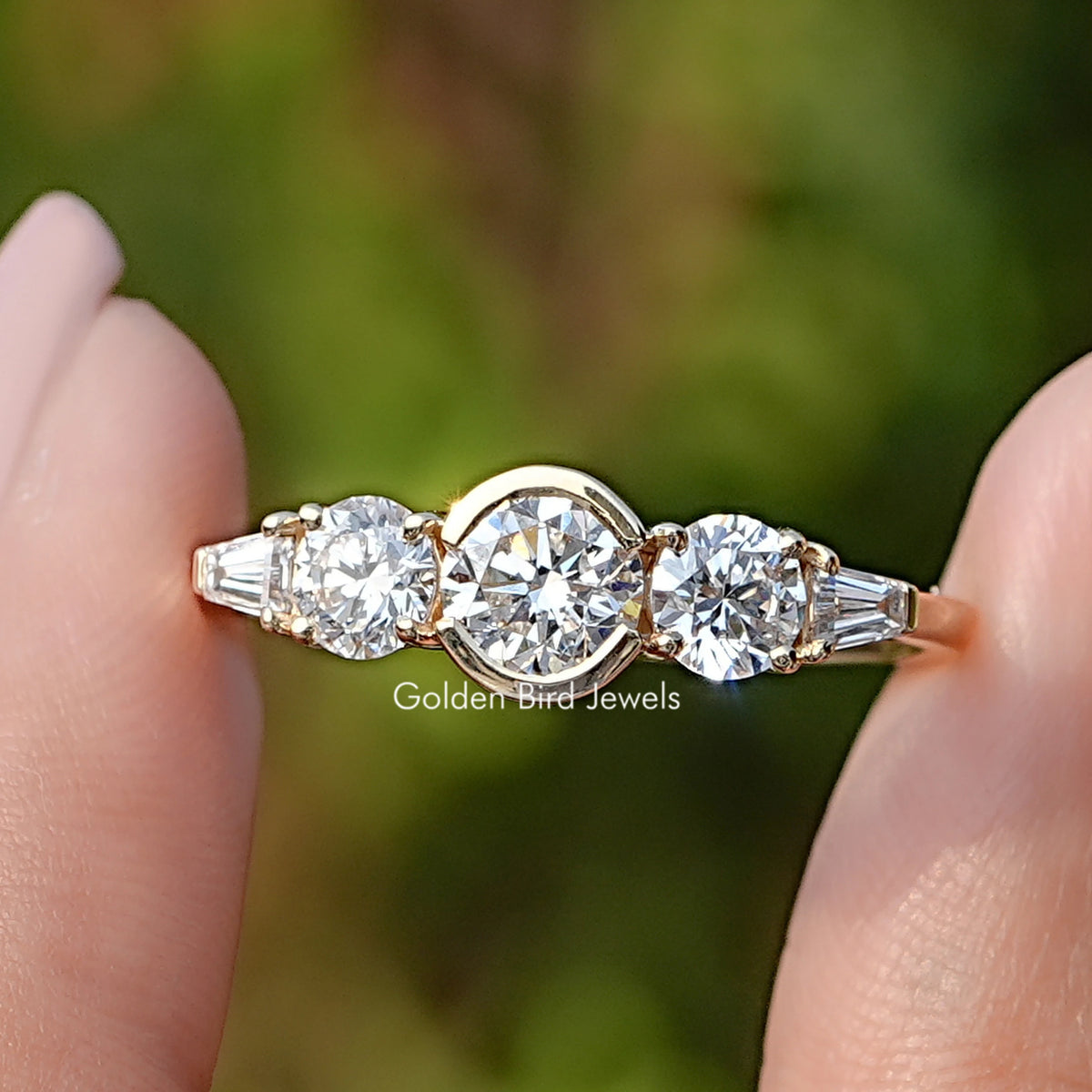 Round Lab Diamond Five Stone Ring