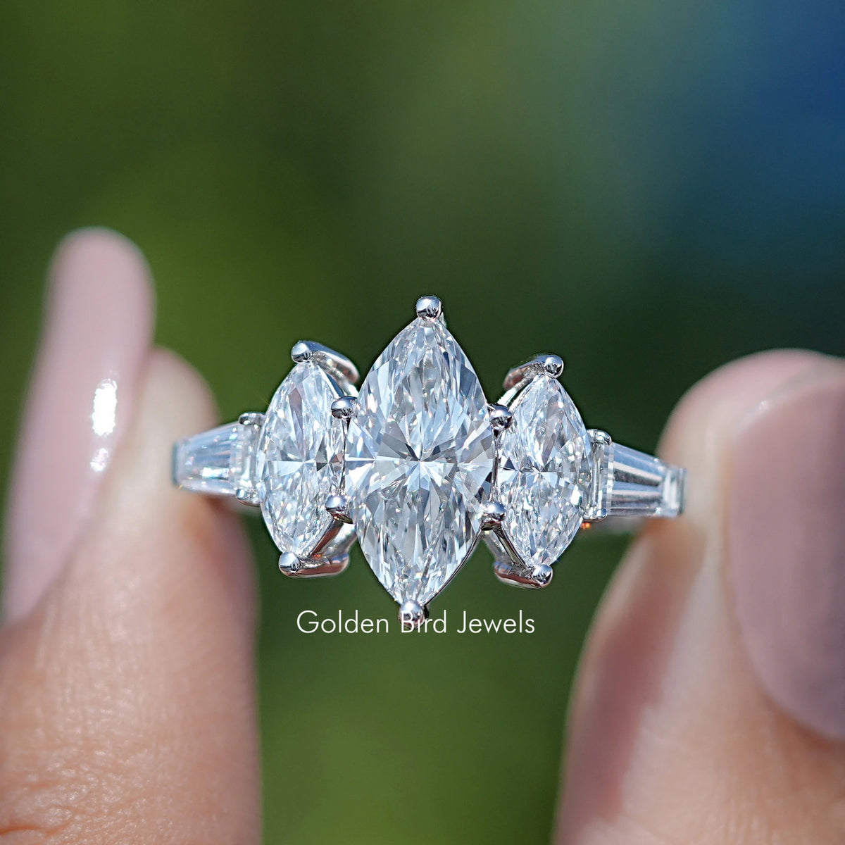 Marquise Cut Lab Diamond Five Stone Ring