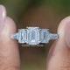 Lab Diamond Emerald Cut Five Stone Ring