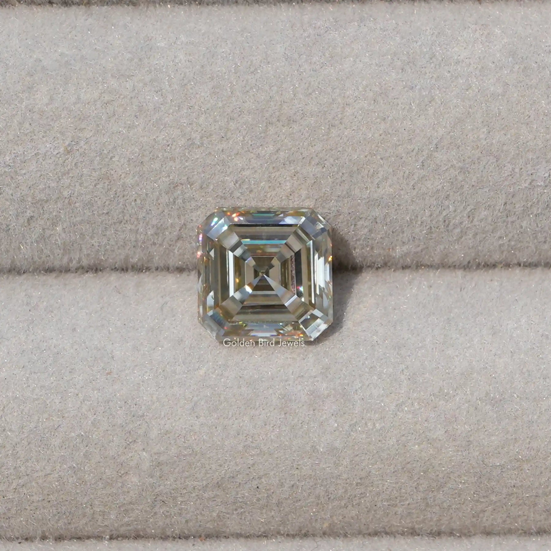 [Front view of off white asscher cut loose stone]-[Golden Bird Jewels]