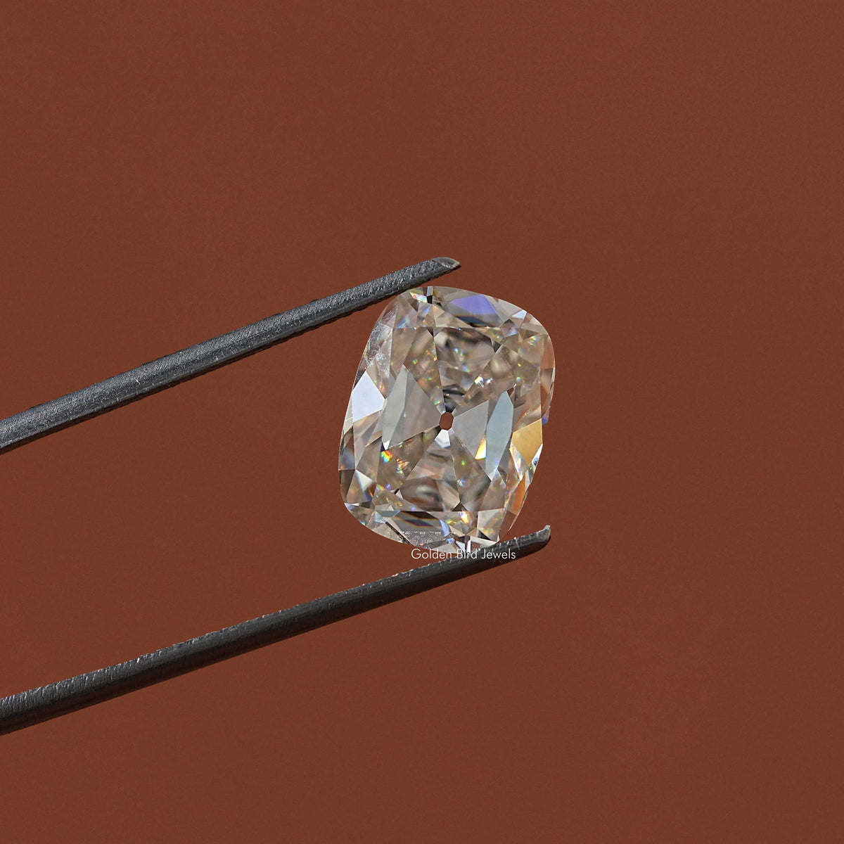 Off White Old Mine Cushion Cut Loose Moissanite