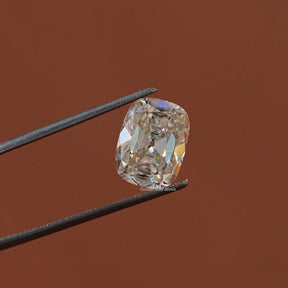 Off White Old Mine Cushion Cut Loose Moissanite