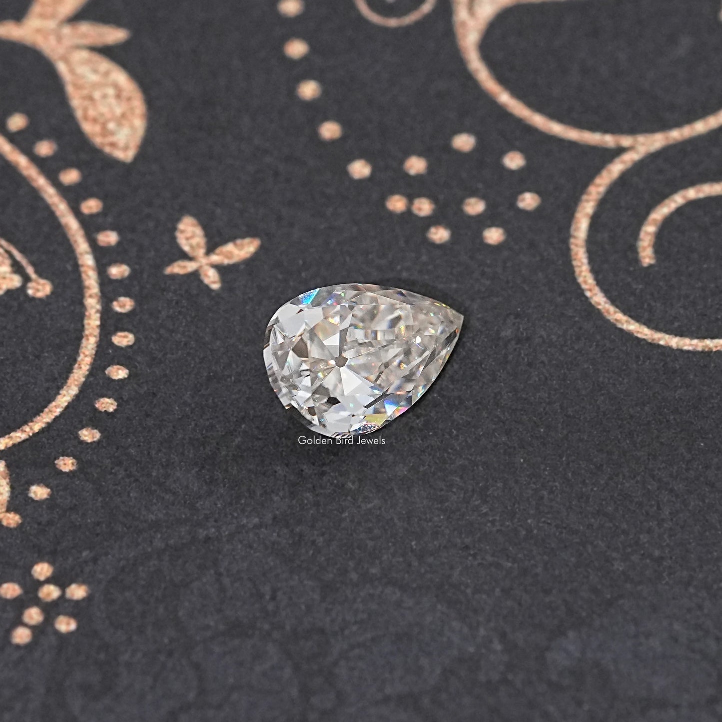 Top View of Old Mine Pear Cut Loose Moissanite Stone