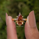 Old Mine Cut Pear Champagne Accent Set Engagement Ring
