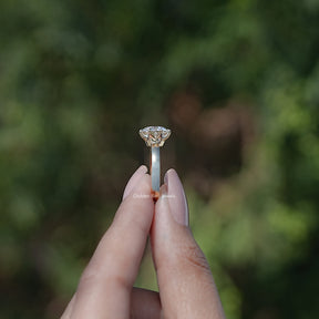 Old European Cut Round Moissanite Solitaire Ring