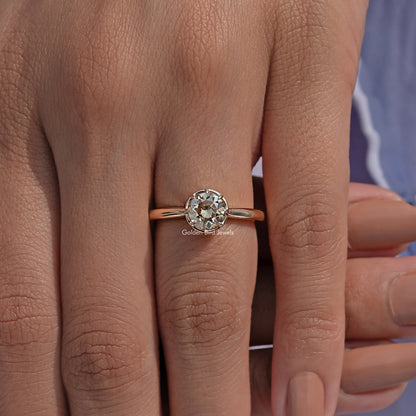 Old European Cut Round Moissanite Ring