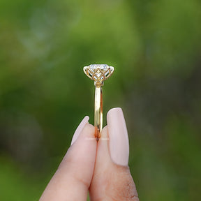Old European Cut Round Moissanite Solitaire Ring