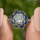 Old European Round Cut Bezel Set Moissanite Ring