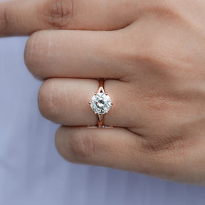 Old European Round Moissanite Solitaire Ring