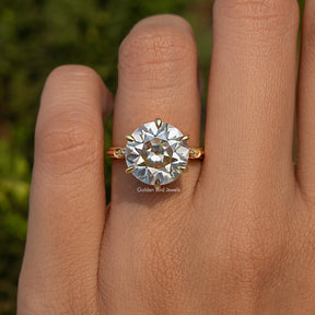 Old European Round Cut Moissanite Ring