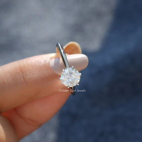 [Solitaire OEC Round Cut Moissanite Ring]-[Golden Bird Jewels]