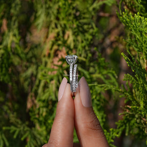 Old European Round Lab Diamond Ring Set